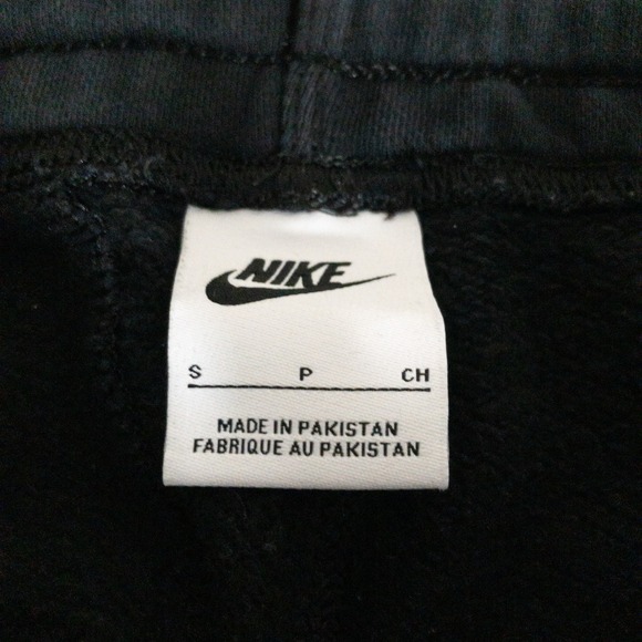 Nike Club Fleece Joggers Mens Small 28x27 Black Cotton Pocket Drawstring Lounge - Picture 3 of 12